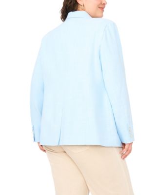 Plus Size Double Breasted Flap Pocket Blazer
