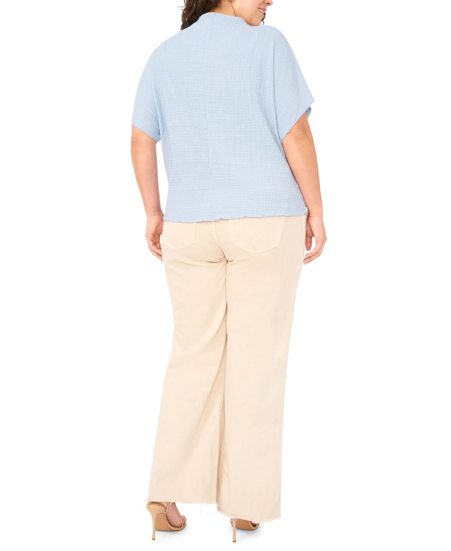 Женский топ Vince Camuto Plus Size Cowl Neck Boxy Top, цвет: Небесно-голубой — фото 4