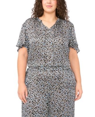 Plus Size V-Neck Princess Sleeve Top