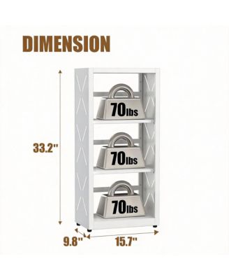 YIGII Adjustable Metal Bookshelf with 3-Side Protection