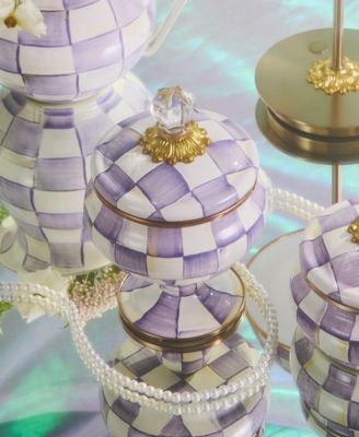 Violet Check Handmade Curiosity Pot