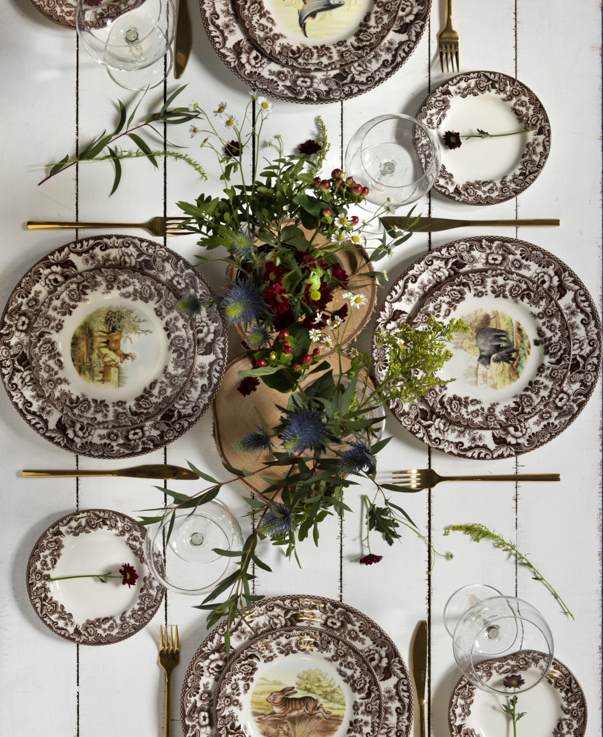 Spode Woodland Black Bear Mugs, Set of 4