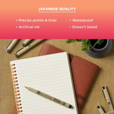 Pigma Micron Blister Card Ink Pen Set, Black, 8 Pack