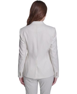 Women's Slim Fit Notch Collar Pinstripe Blazer