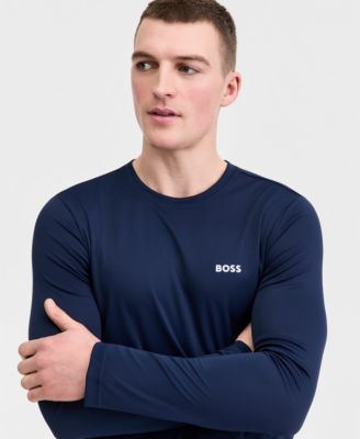 BOSS by Men's Long-Sleeve Rashguard Swim Shirt