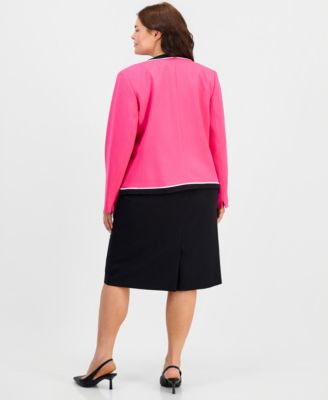 Plus Size Colorblocked Cardigan Jacket & Sheath Dress