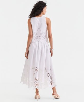 Women's Eyelet Lace Tank & Midi Skirt