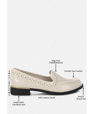 Womens Gonia Studded Faux Leather Loafers
