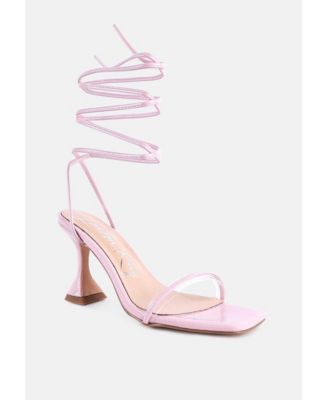 Womens Biten Berry Spool Heel Lace Up Sandals