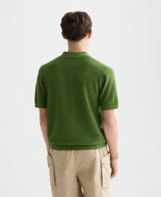 Men's Knitted Regular-Fit Polo T-Shirt