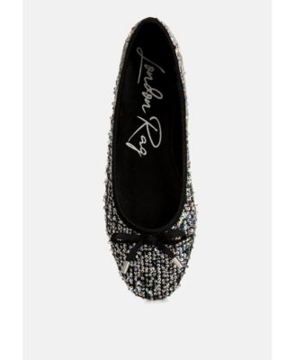 Womens Lettie Sequin Embellished Ballet Flats