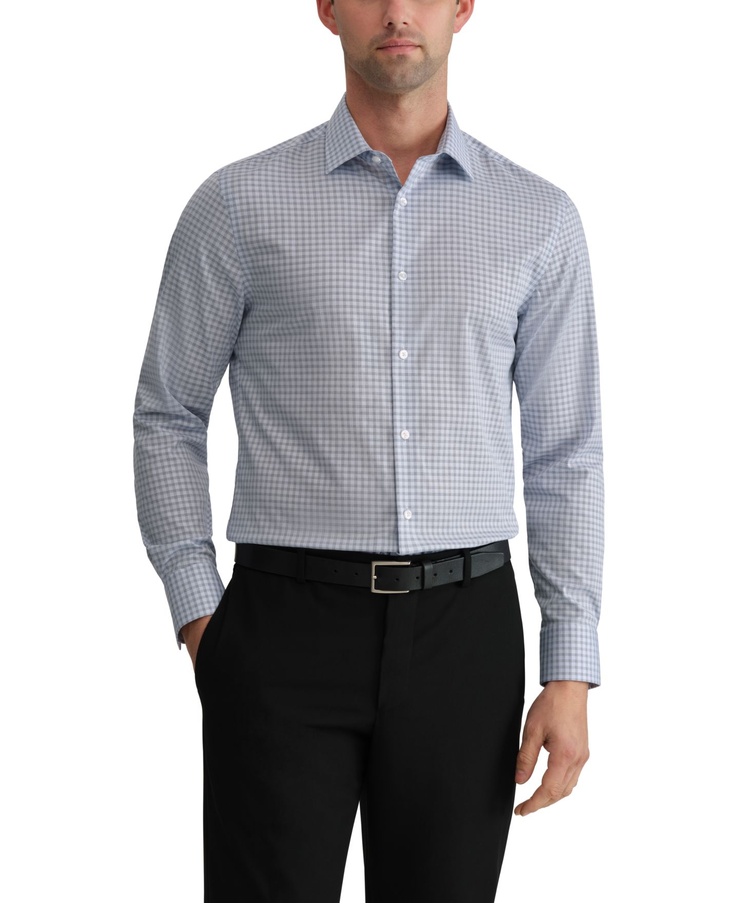 Мужская рубашка Calvin Klein Refined Cotton Stretch Shirt, Slim Fit, цвет: Синий — фото 1