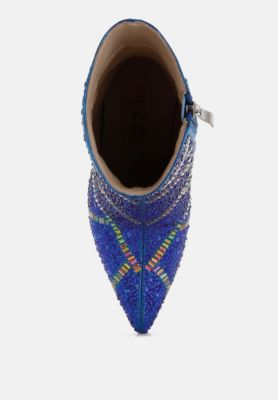 Rag and Co Womens High Roller Rhinestones Embellished Stiletto Boots