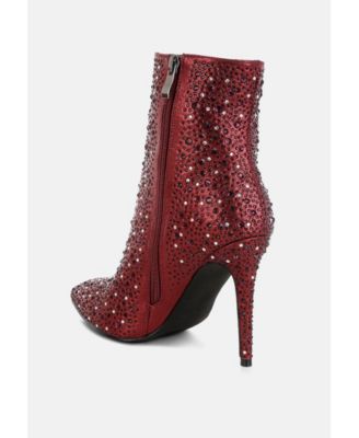 Womens Lobelia Rhinestones Embellished Stiletto Boots