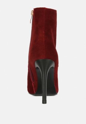 SULFUR Womens Suede Leather Stiletto Ankle Boot