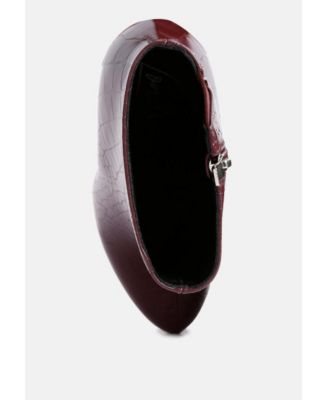 Womens orion high heeled croc ankle boot