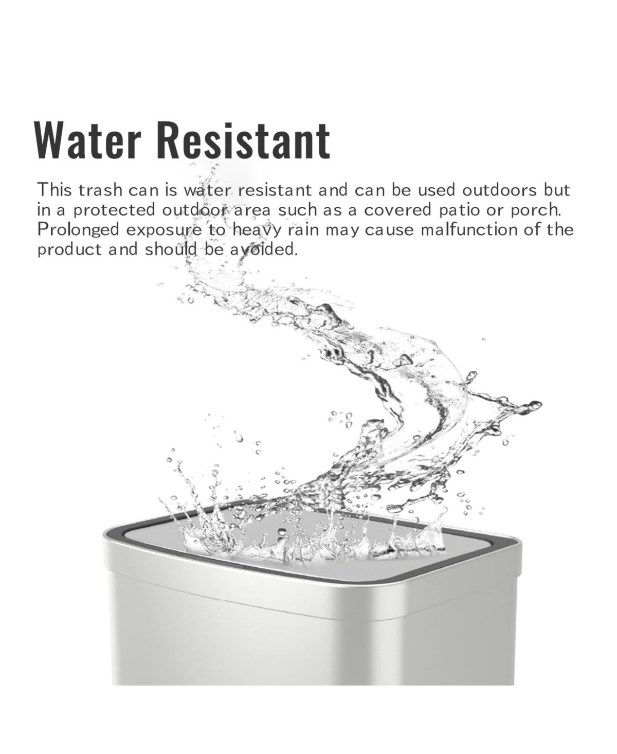 Gallon Stainless Steel Indoor Touchless Sensor Soft-Close Lid Trash Can