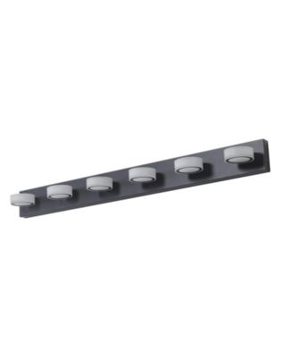 45" Modern 6-Light LED Vanity Light, Sleek Black Bathroom Wall Light Fixture for Mirror, Shower, and Bathroom Decor