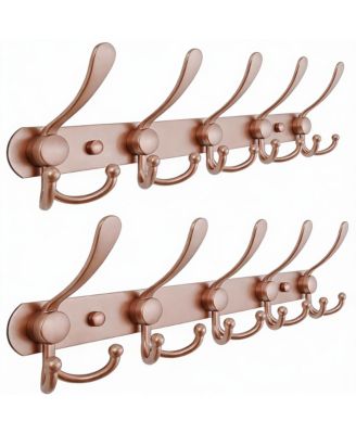 Heavy Duty Stainless Steel 5-Tri Hook Wall Rack for Coats, Hats, Towels, Purse, Scarfs, Robes