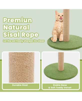 Zeus & Ruta 33" Cat Scratching Post: Tall Scratcher with Dangling Ball for Indoor Cats
