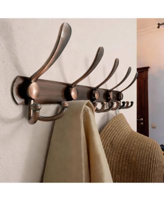 Heavy Duty 5-Tri Hook Wall Rack for Coats, Hats, Towels, Entryway