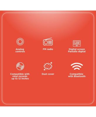 RadioShack Turntable With Professional Style 4001798: 3-Speed Vinyl Record Player FM, CD Player, USB, Bluetooth, Two Detachable Speakers Included