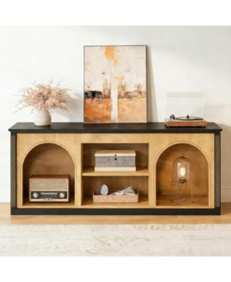 TV Stand with Storage for 65 inch TV, Entertainment Center with Arched Shelves, Color Matching, Media Display Console