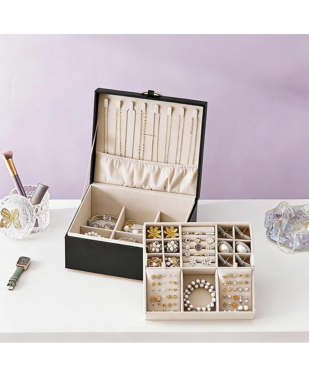 Yigii 2-Drawer Jewelry Box with Floating Base