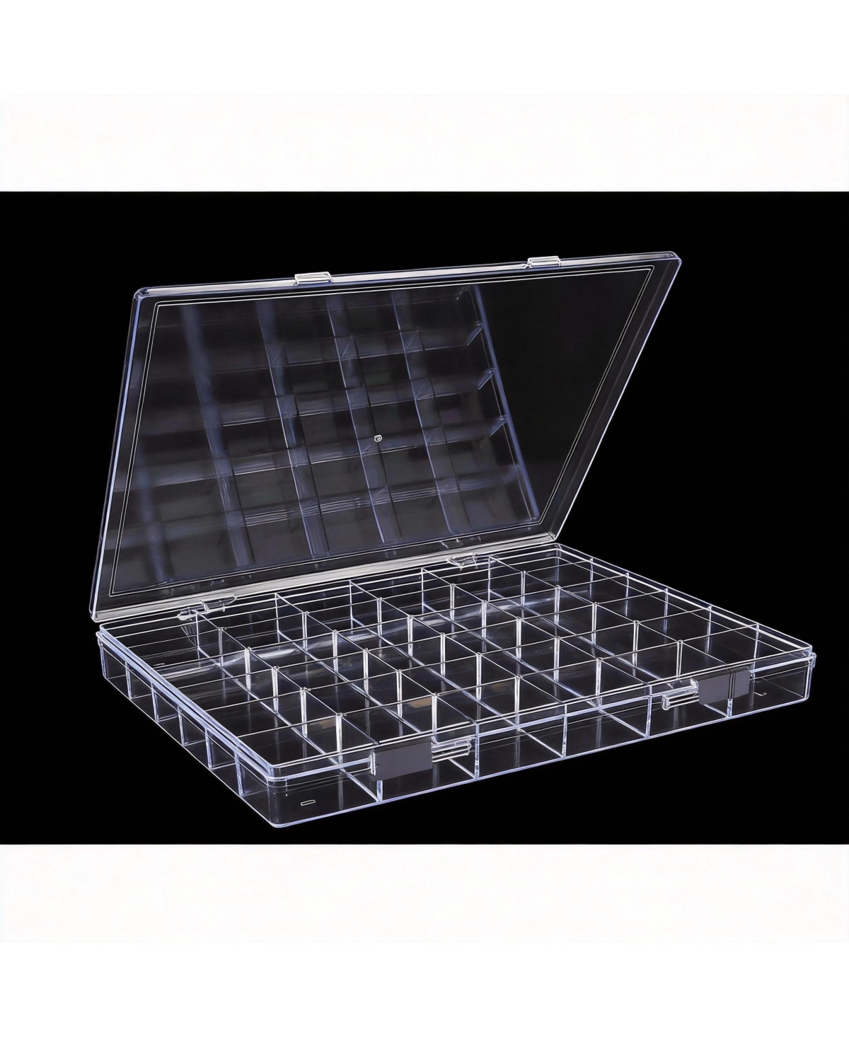 Yigii 2 Pack Clear 36-Grid Organizer for Small Jewelry, Beads, & Supplies