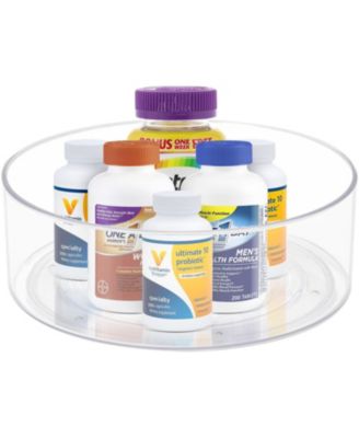 2 Pack Clear Lazy Susan Bins - Versatile for Pantry, Fridge, and Bathroom Storage