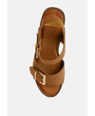 Rag and Co Women's Lhasa Real Suede Leather Clog Sandals