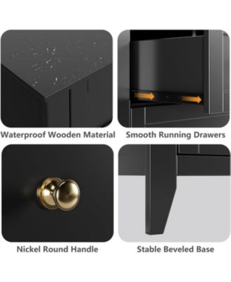 6 Drawers Dresser for Bedroom, Farmhouse Wood Dressers Chest of Drawers for Clothes, Tall Storage Dressers Organizer