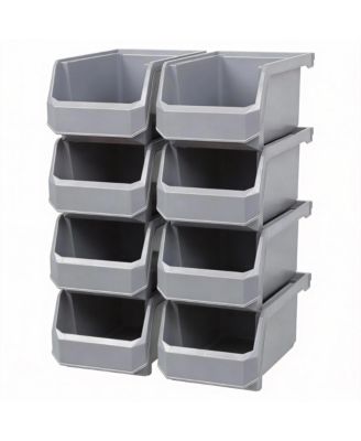 Clear Stackable Storage Bins for Organizing Home, Office, Garage, Pantry 8-Pack