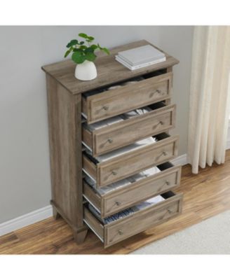 5 Drawer Dresser for Bedroom, Drawer of Chest with Metal Handles, TV Stand, Closet Organizers and Storage Clothes