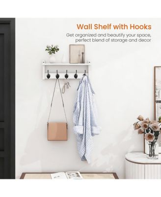 Elegant Wall Hook with Shelf - Stylish Storage for Coats, Hats, Bags - Durable Design