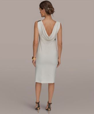 Women's Sleeveless Embroidered Floral Sheath Dress