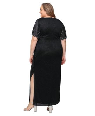 Plus Size Long Empire Waist V-Neck Gown