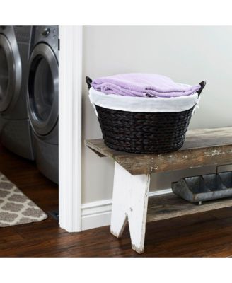 Round Wicker Laundry Basket with Handles