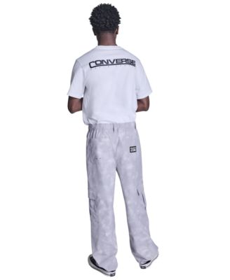 Men's Box Pattern Wide Leg Cargo Pants