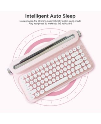 ACTTO B305 Wireless Keyboard, Retro Bluetooth Aesthetic Typewriter Style Keyboard with Integrated Stand