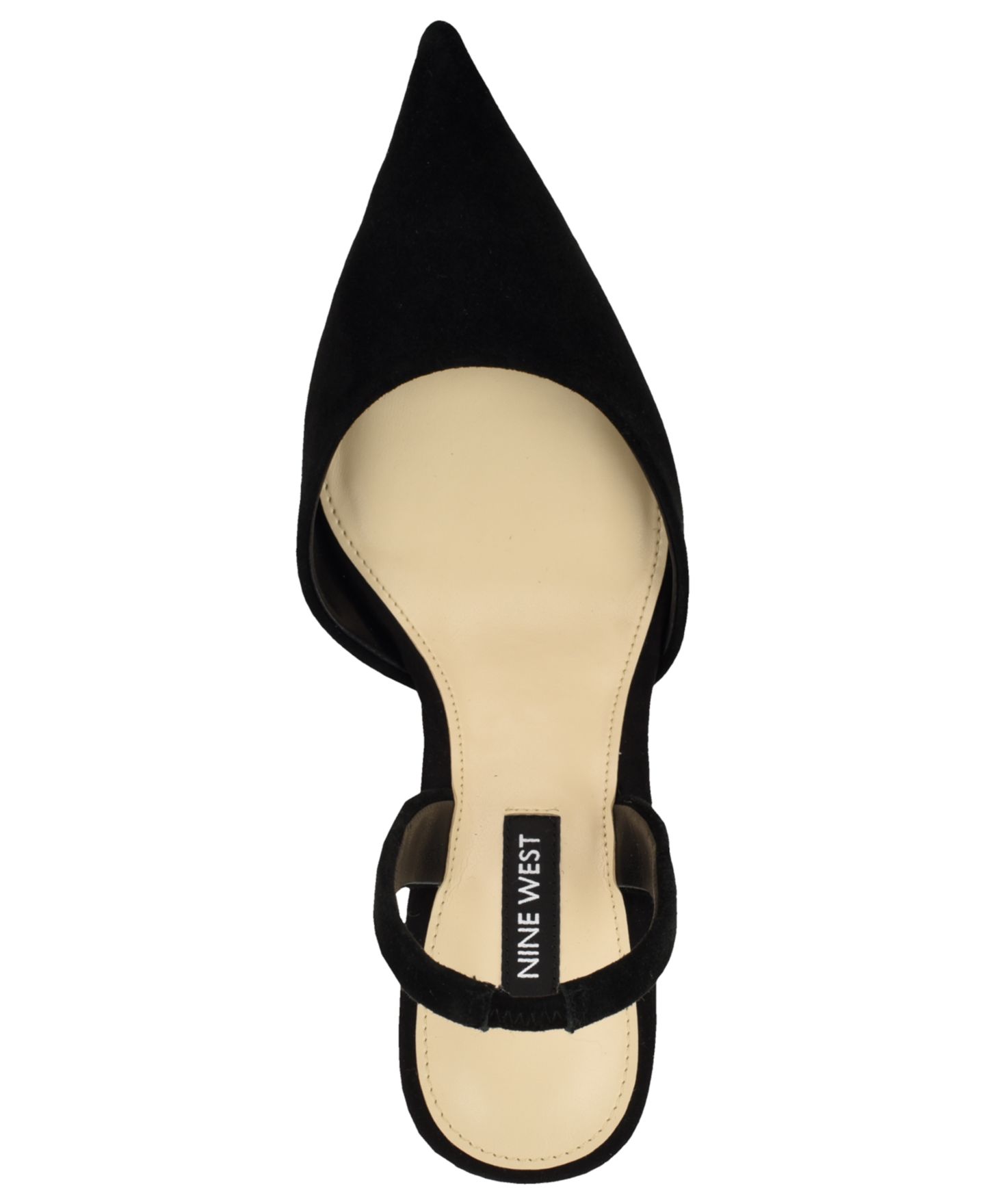 Женские туфли Nine West Paytie Suede Slingback Stiletto Pumps, цвет: Чёрный замшевый — фото 4