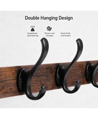 29" Wall Shelf with Hooks, Heavy Duty, Rustic Style