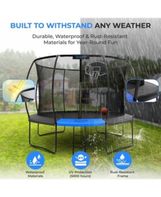 Outdoor Trampoline 10FT/12FT/14FT with Enclosure Net & Ladder – ASTM Approved Heavy-Duty Trampoline for Kids & Adults