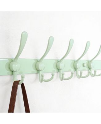 Stainless Steel 5-Tri Hook Wall Rack for Coats, Hats, Towels, Purse, Scarfs, Robes