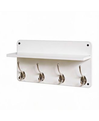 2-Pack Wall Organizer: Stylish, Sturdy, Easy Setup, Silver Gray Key Rack with Shelves