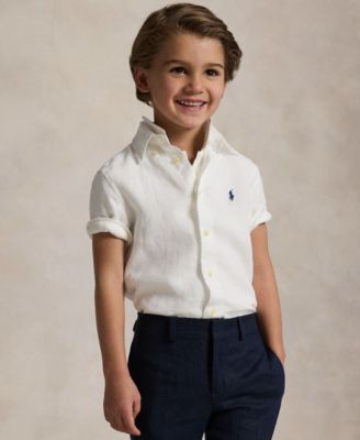 Toddler and Little Boys Linen Short-Sleeve Shirt