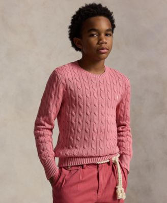 Boys' 8-20 Cable-Knit Cotton Sweater