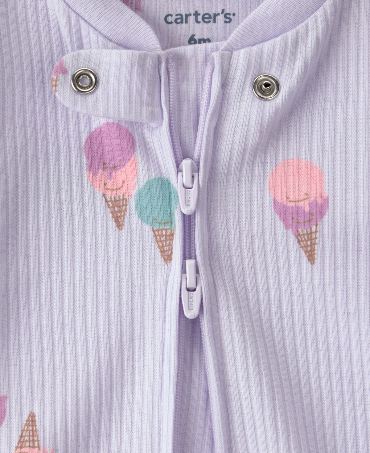 Carter's Baby Girls' Ice Cream Two-Way Zip One-Piece Pajama