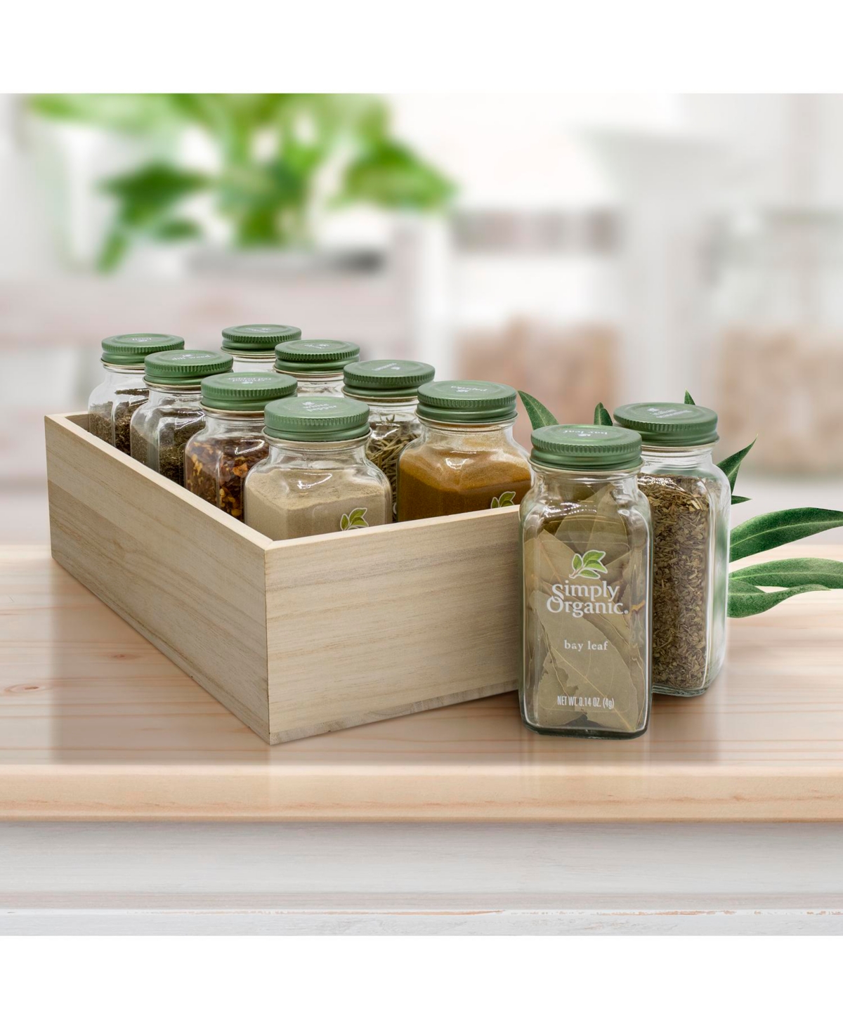 Sorbus 4 Pack Wood Crates Organizer Bins - for Pantry Organizer Storage, Closet, Cabinet