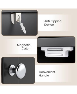 Bathroom Storage Cabinet with Door Toilet Paper Holder Stand for Small Spaces